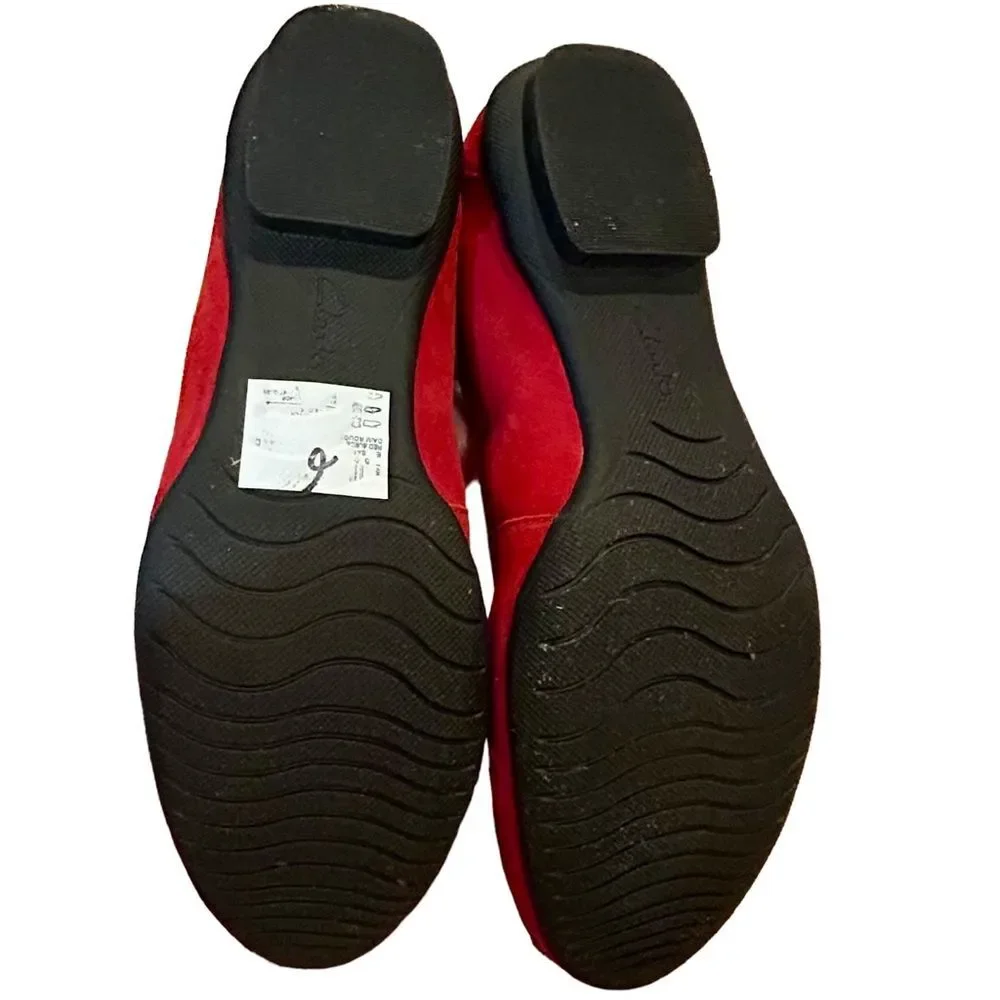 Clarks Red Sara Aster Suede Ballet Flats 7